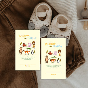 Farbige wilde Safari-Windeln-Raffel-Baby-Party Begleitkarte