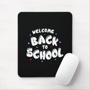 Farbige Willkommen-zurück-in-die-Schule-Typografie Mousepad