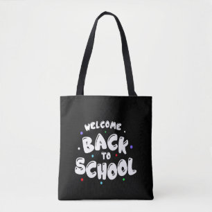 Farbige Willkommen-zurück-in-die-Schule-Typografie Tasche
