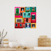 Farbige Windows-Sammlung Burano Insel Italien Poster (Küche)