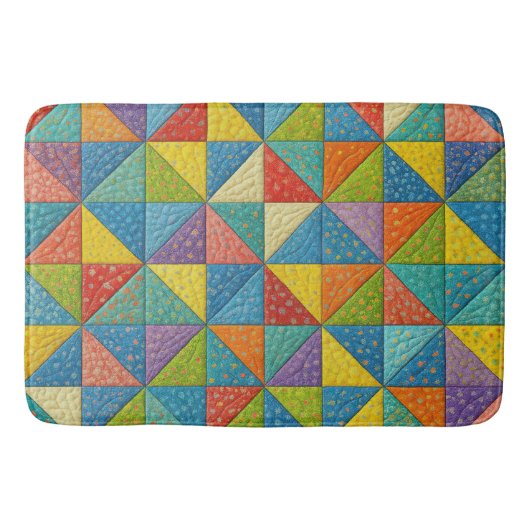 Farbige Windrad-Quilt-Design Badematte (Vorderseite)