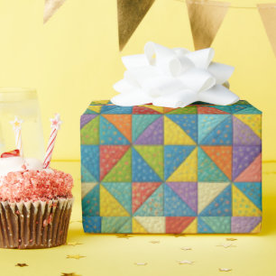 Farbige Windrad-Quilt-Design Geschenkpapier