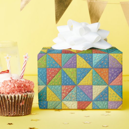 Farbige Windrad-Quilt-Design Geschenkpapier (Geburtstagsparty)