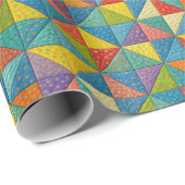 Farbige Windrad-Quilt-Design Geschenkpapier (Rolleneckpunkt)