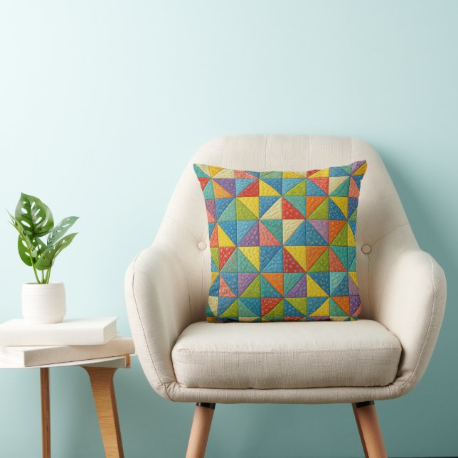 Farbige Windrad-Quilt-Design Kissen (Stuhl )
