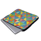 Farbige Windrad-Quilt-Design Laptopschutzhülle (Vorne Knopf)