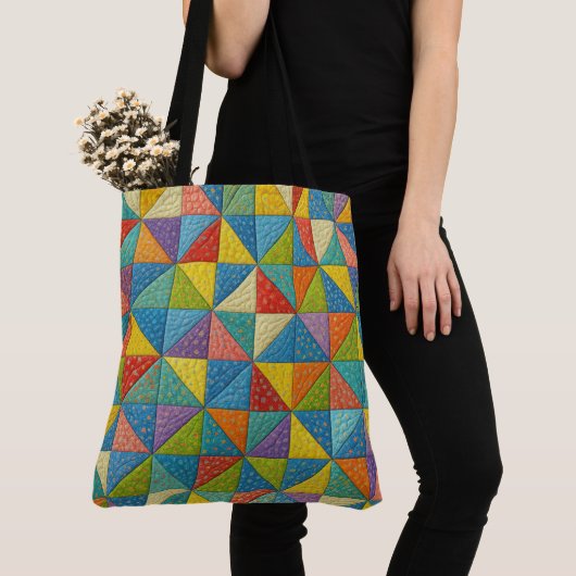 Farbige Windrad-Quilt-Design Tasche (Von Nahem)