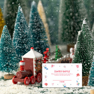 Farbige Winter-Windeln-Raffel-Baby-Party Begleitkarte