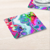 Farbige Wirbel Abstrakte Blasen Fluid Art Rechteckiger Pappuntersetzer (angewinkelt)