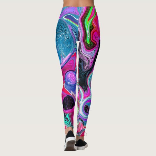 Farbige Wirbel Abstrakte Fluid Art Leggings (Rückseite)
