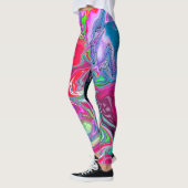 Farbige Wirbel Abstrakte Fluid Art Leggings (Links)
