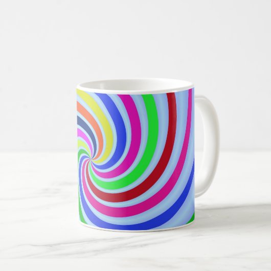 Farbige Wirbel Kaffeetasse (VorderseiteRechts)