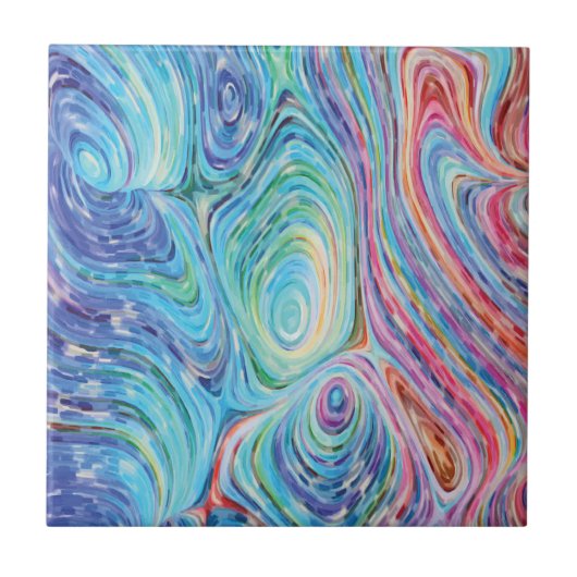 Farbige Wirbel Keramik Tile Fliese (Vorderseite)