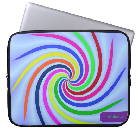Farbige Wirbel Laptop-Sieb Laptopschutzhülle (Vorderseite)