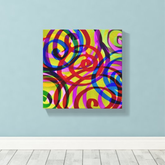 Farbige Wirbel Leinwanddruck (Insitu (Holzboden))