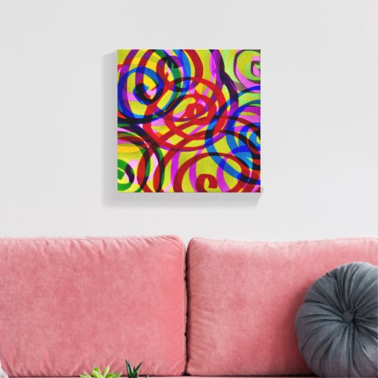 Farbige Wirbel Leinwanddruck (Insitu (Wohnzimmer))