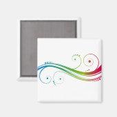 Farbige Wirbel Magnet (Vorderseite/Rückseite)