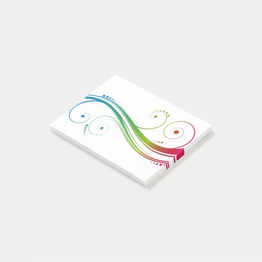 Farbige Wirbel Post-it Klebezettel (angewinkelt)