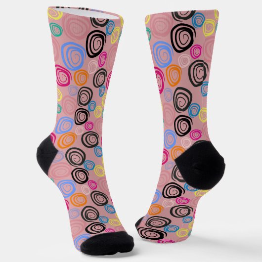 Farbige Wirbel Socken (Gewinkelt)