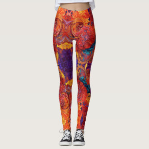 Farbige Wirbel und Blume Paint Pour Design Leggings