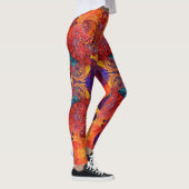 Farbige Wirbel und Blume Paint Pour Design Leggings (Rechts)