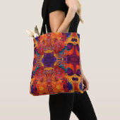 Farbige Wirbel und Blume Paint Pour Design Tasche (Von Nahem)