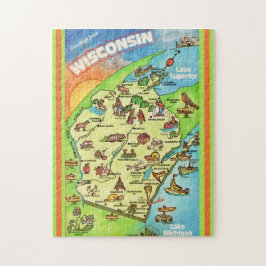 Farbige Wisconsin-Ansichtskarte 11x14 Puzzle