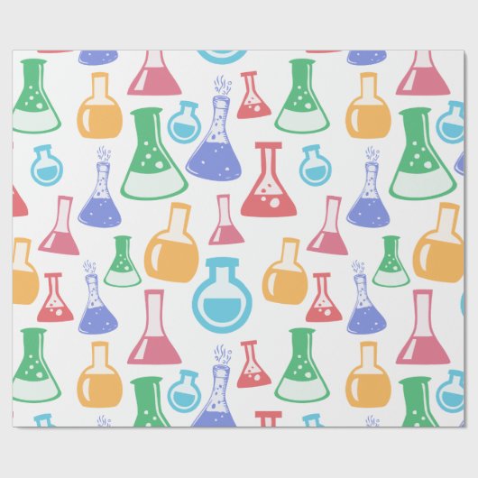 Farbige Wissenschaft / Chemie-Muster Geschenkpapier (Flach)