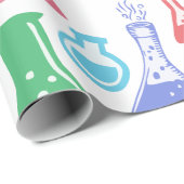 Farbige Wissenschaft / Chemie-Muster Geschenkpapier (Rolleneckpunkt)