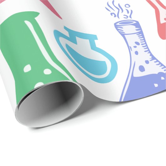 Farbige Wissenschaft / Chemie-Muster Geschenkpapier (Rolleneckpunkt)