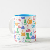 Farbige Wissenschaft / Chemie-Muster Zweifarbige Tasse (Vorderseite Links)