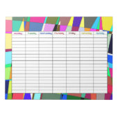 Farbige Wochenplaner Notizblock (Vorderseite)