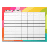 Farbige Wochenplaner Notizblock (Vorderseite)