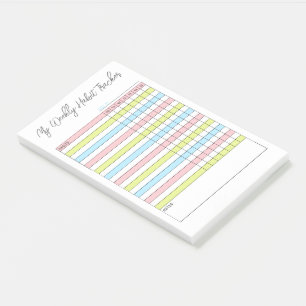 Farbige wöchentliche Habit-Tracker-Notizen Post-it Klebezettel