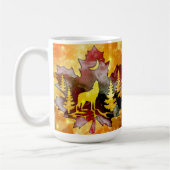 Farbige Wolf-Silhouette mit nächtlichem Sky-Design Kaffeetasse (Links)