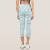 Farbige Wolke und Regenbogen Nahtlos Capri Leggings (Rückseite)