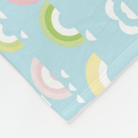 Farbige Wolke und Regenbogen Nahtlos Fleecedecke (Ecke)