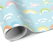 Farbige Wolke und Regenbogen Nahtlos Geschenkpapier (Rolleneckpunkt)