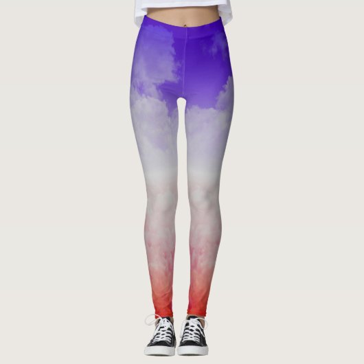 Farbige Wolken drei Leggings (Vorderseite)
