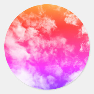 Farbige Wolken - Runder Aufkleber