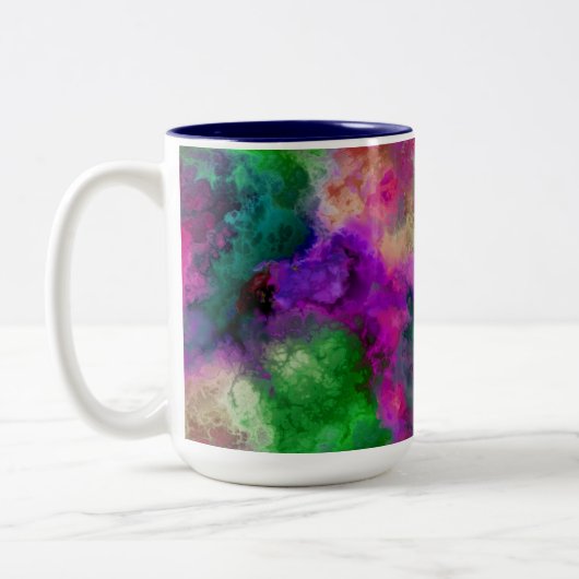 Farbige Wolken Zweifarbige Tasse (Links)