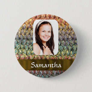 Farbige Wollvorlage Button