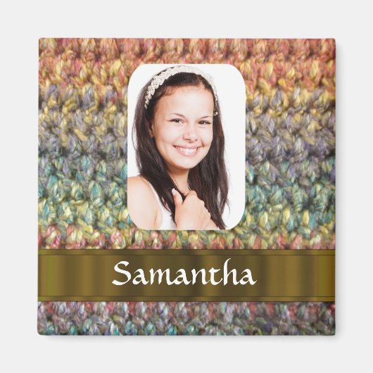 Farbige Wollvorlage Magnet (Vorne)