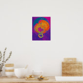 Farbige World Globe Balloon, Lila Sky Poster (Küche)