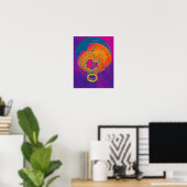 Farbige World Globe Balloon, Lila Sky Poster (Heimbüro)