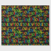 Farbige Worte der Liebe Geschenkpapier (Flach)