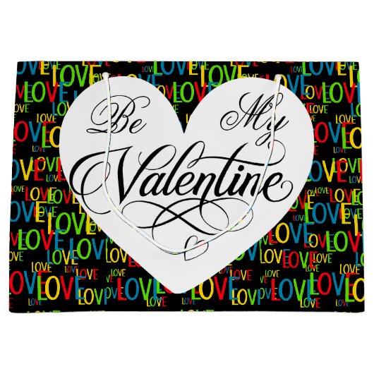 Farbige Worte der Liebe Große Geschenktüte (Vorderseite)