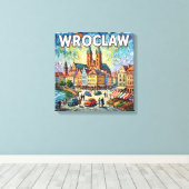 Farbige Wroclaw Kathedrale Platz Leinwand (Insitu (Holzboden))