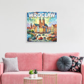 Farbige Wroclaw Kathedrale Platz Leinwand (Insitu (Wohnzimmer))
