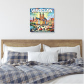 Farbige Wroclaw Kathedrale Platz Leinwand (Insitu (Schlafzimmer))